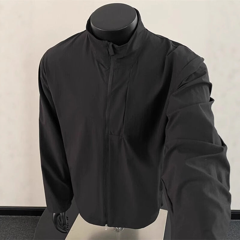 Ice-sensitive Quick-drying Thin Outdoor Short Sports Stand Collar Jacket Sun Protection Coat