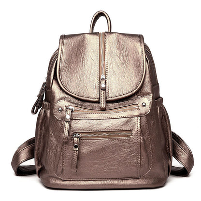 Mochila informal de piel suave para mujer