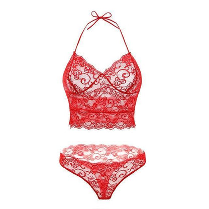 Nueva lencería erótica Conjunto de pijama con perspectiva sexy Lencería de encaje con tirantes 