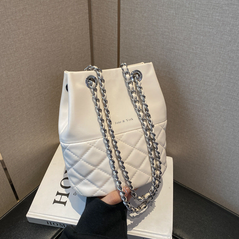 Korean Diamond Texture Bucket Bag