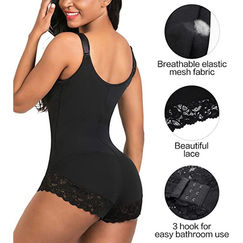 Contracting Hip Lifting Tights Body Shaping Underwear Shapewear Siamese Triangle Zipper Shapewear - BAGMODA