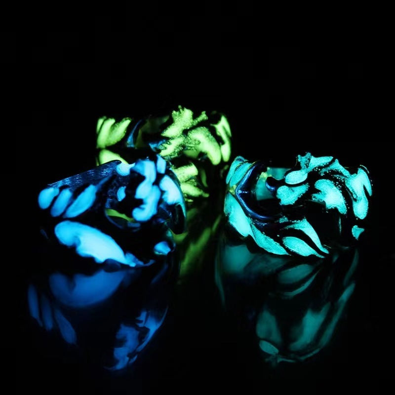 Chinese Style Luminous Dragon Pattern Ring