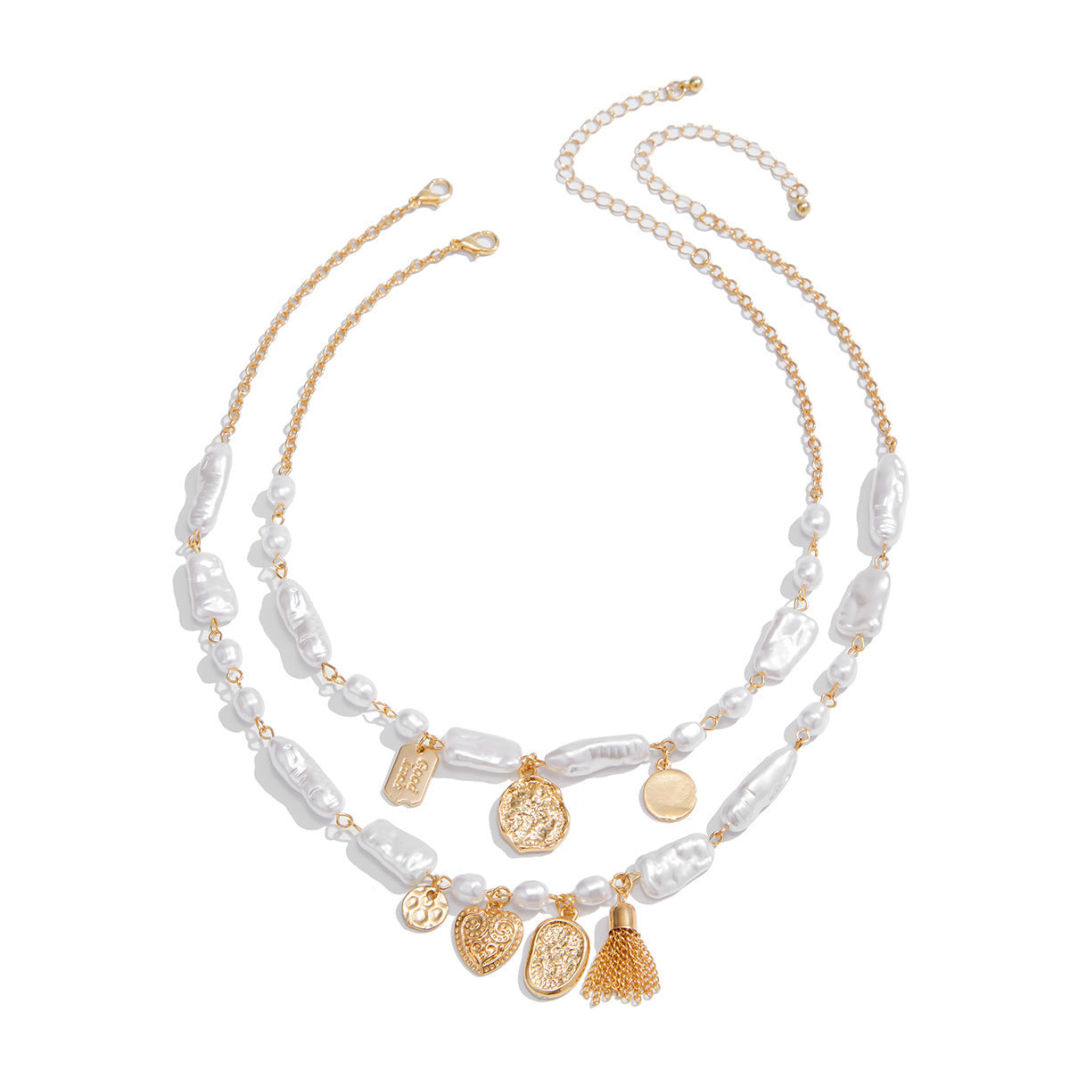 Collar de clavícula de lujo con perlas francesas y océano
