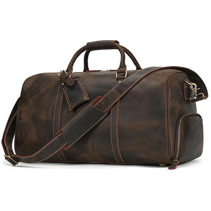 Bolsa de viaje de cuero auténtico para hombre