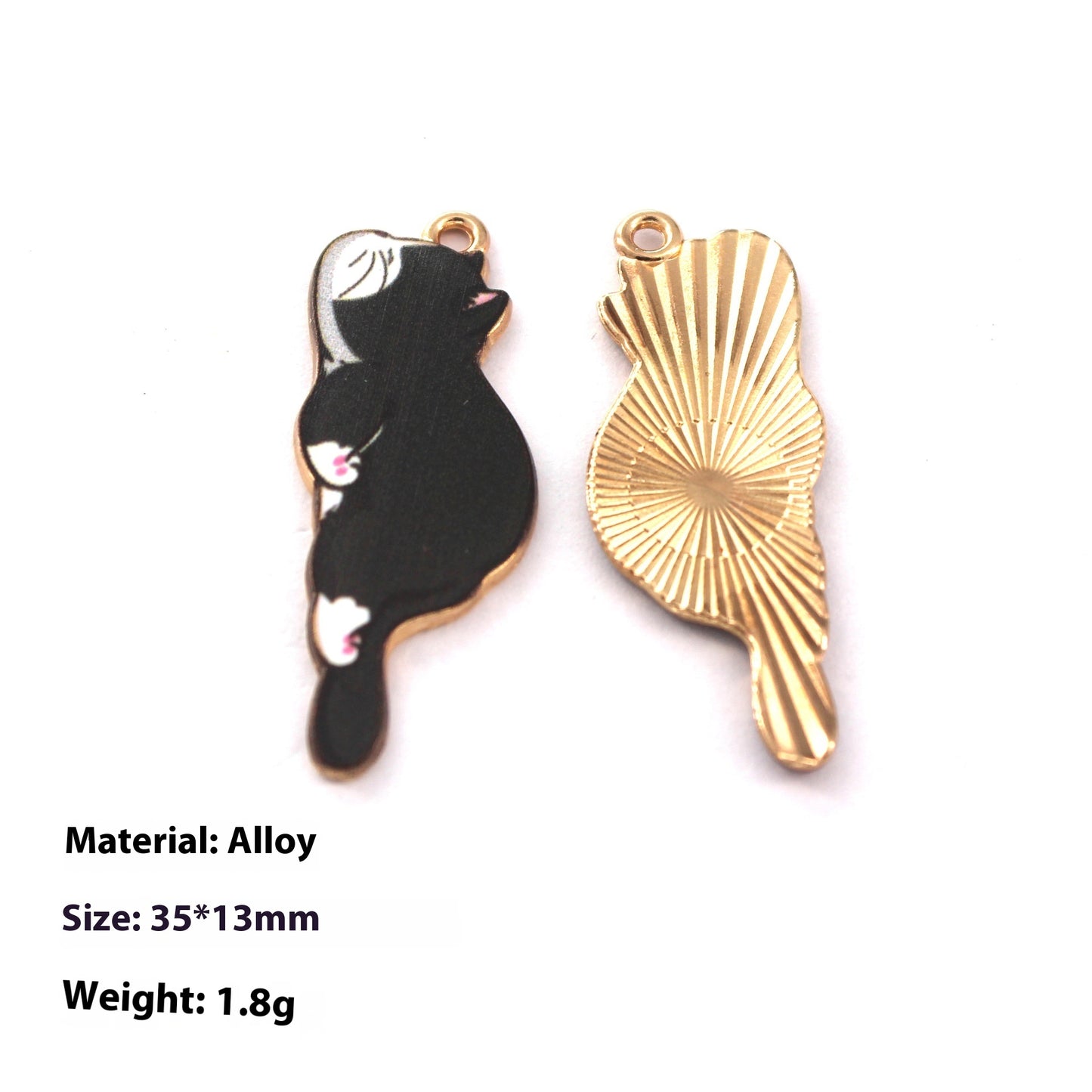 Japanese Style Kitten Cute Printed Cartoon DIY Dripping Oil Metal Alloy Earrings Key Ring Pendant Accessories