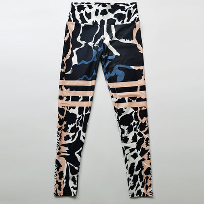 Pantalones de yoga deportivos con estampado de leopardo para mujer