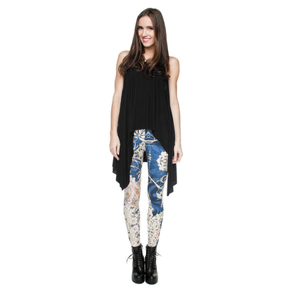 Pantalones cortos estampados con leggings de cintura alta para mujer
