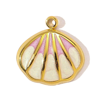 Colgante de acero de titanio con forma de estrella de mar y corazón estilo francés