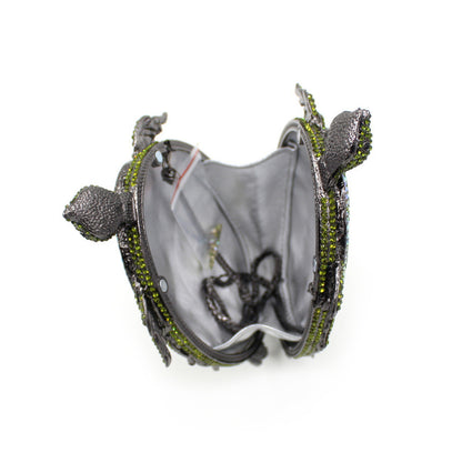 GlimmerShell Green Turtle Crystal Clutch - BAGMODA
