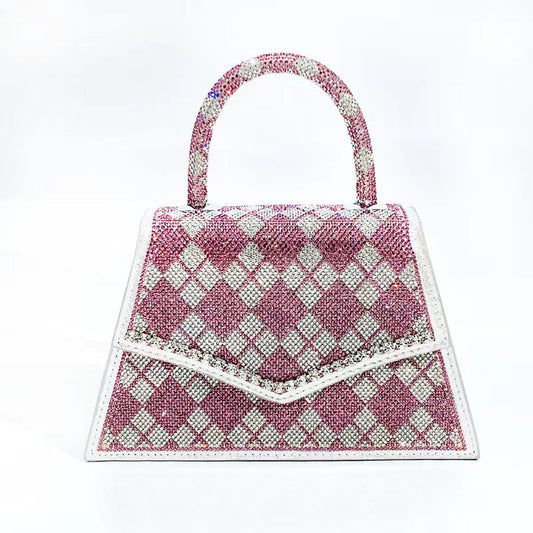 Crocodile Pattern Rhinestone Square Bag