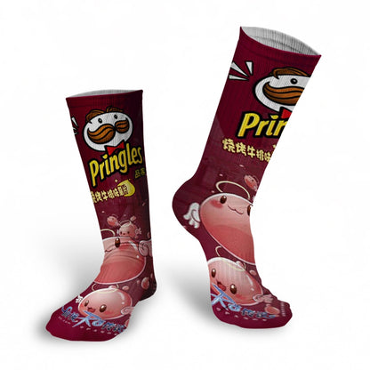 Harajuku Kawaii Socks Man Cotton Cartoon Food Print