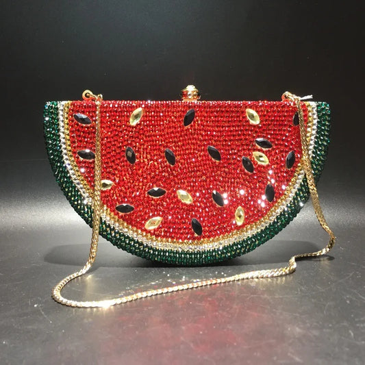 Watermelon Crystal Diamond Evening Bag