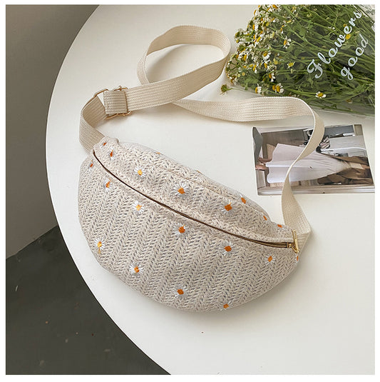 Summer Straw Waist Bag