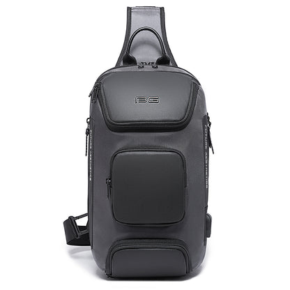 Slanted USB tech Messenger Bag - BAGMODA