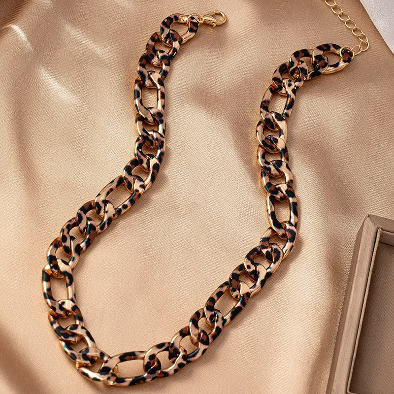 WildCharm Leopard Print Alloy Choker