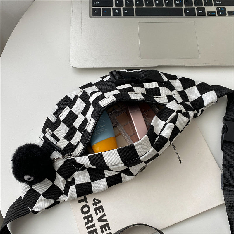 Black And White Crossbody Waist Bag