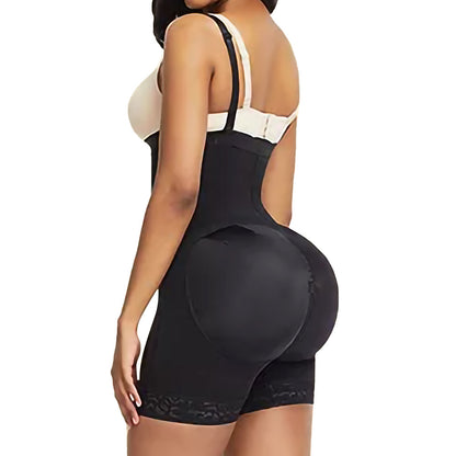 Schwarze einteilige Shapewear zur Bauch- und Hüftstraffung für Damen