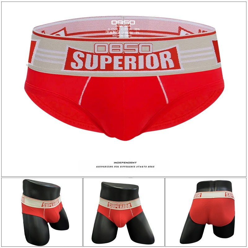 New Men's Underwear Sexy Low Waist Cotton Sports Fitness Anti-wear Leg Briefs