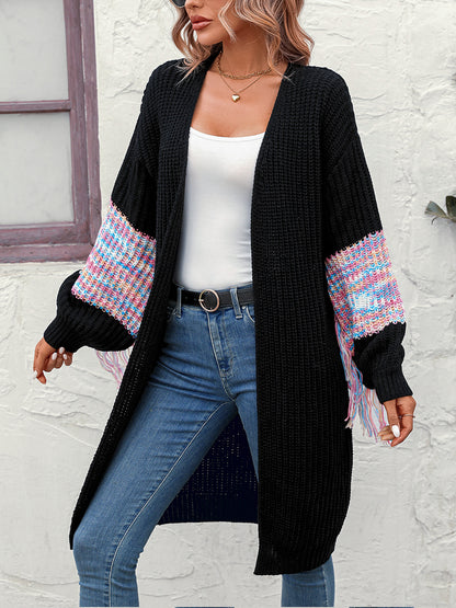Suéter de punto con borlas informal de moda para mujer