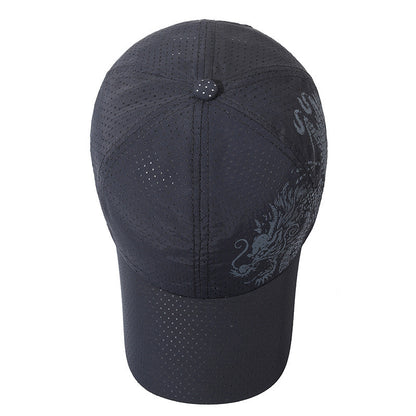 Hut Herren Baseballkappe im chinesischen Stil mit Drachen-Print aus Polyester