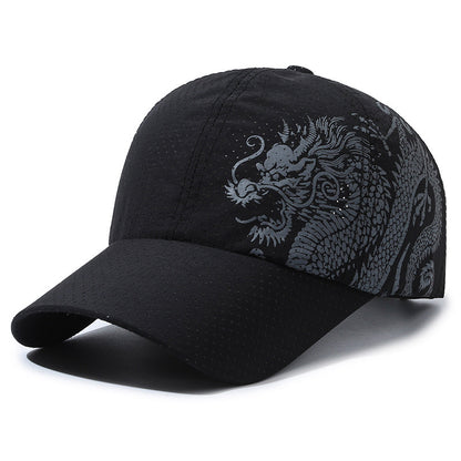 Hut Herren Baseballkappe im chinesischen Stil mit Drachen-Print aus Polyester