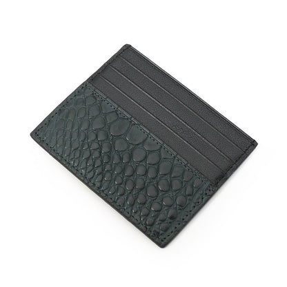 Cartera ultrafina de cuero genuino con múltiples ranuras para tarjetas