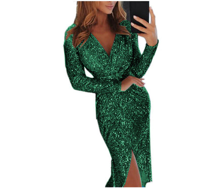 Vestidos ajustados para mujer, nuevos vestidos de manga larga color bronce para mujer.