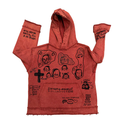 Retro Heavy Anti-worn Looking Washed-out Destruction Sweater