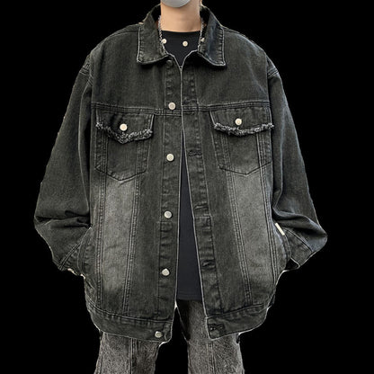Batik-Arbeitskleidung, Denim, gewaschen, Old Ruan, hübsche Pilotenjacke