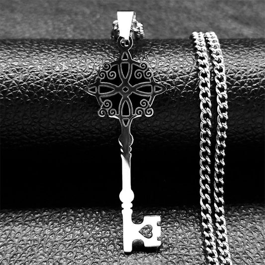 Fashion Key Shape Cross Necklace Charm Chaotian
