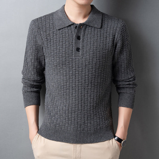 Plus Size Jacquard Top Autumn And Winter Men's Sweater
