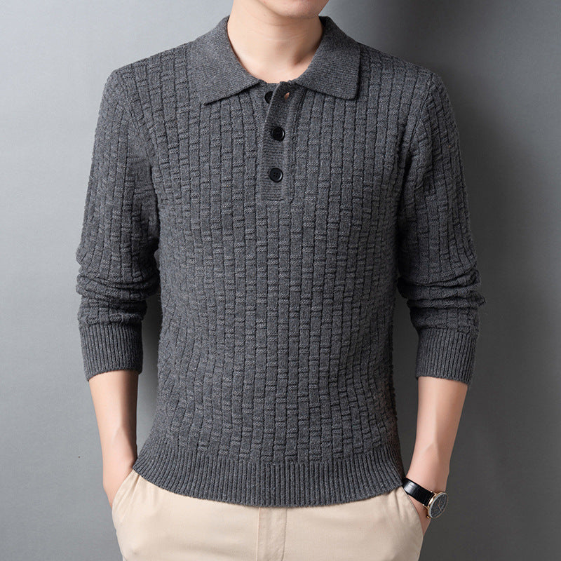 Plus Size Jacquard Top Autumn And Winter Men's Sweater