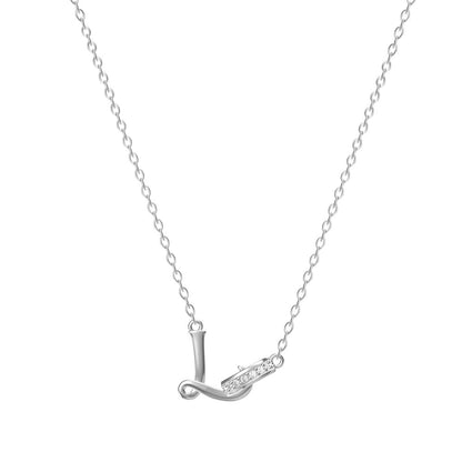 Damen-Halskette mit 26 Buchstaben und Diamanten aus Titanstahl, kein Verblassen der Schlüsselbeinkette