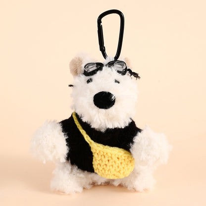 Llavero creativo de cachorro de West Highland de peluche con dibujos animados