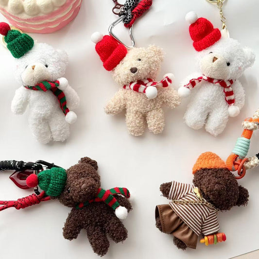 Fashion Personality Bear Plush Pendant Keychain