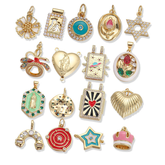 Love Drop Oil Pendant Micro-inlaid Diy Bracelet Necklace Accessories
