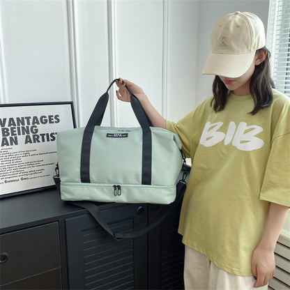 Bolsa de viaje de gran capacidad con compartimento para zapatos, portátil, para deportes, gimnasio, fitness, impermeable, para el hombro, para fin de semana, para mujer