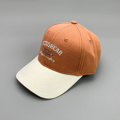 Gorra de béisbol deportiva transpirable con bordado de algodón y letras de colores simples a juego