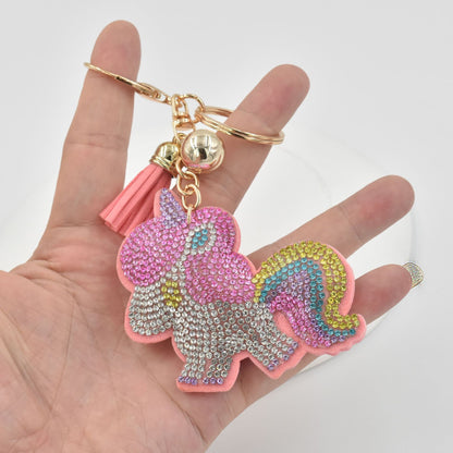 Llavero para niña con colgante de bolso de diamantes de imitación