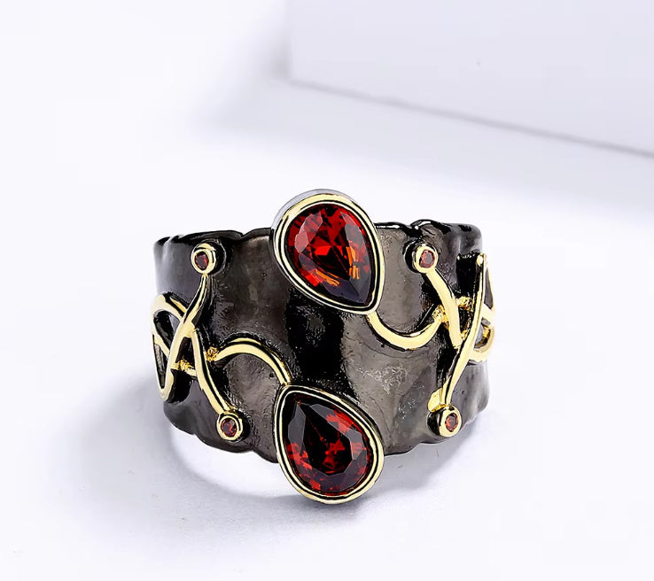 Fashionable And Retro Women's Straight-pull Oval Ring