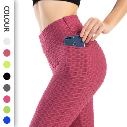 Pantalones de yoga para mujer, leggings con bolsillo para correr y deportes
