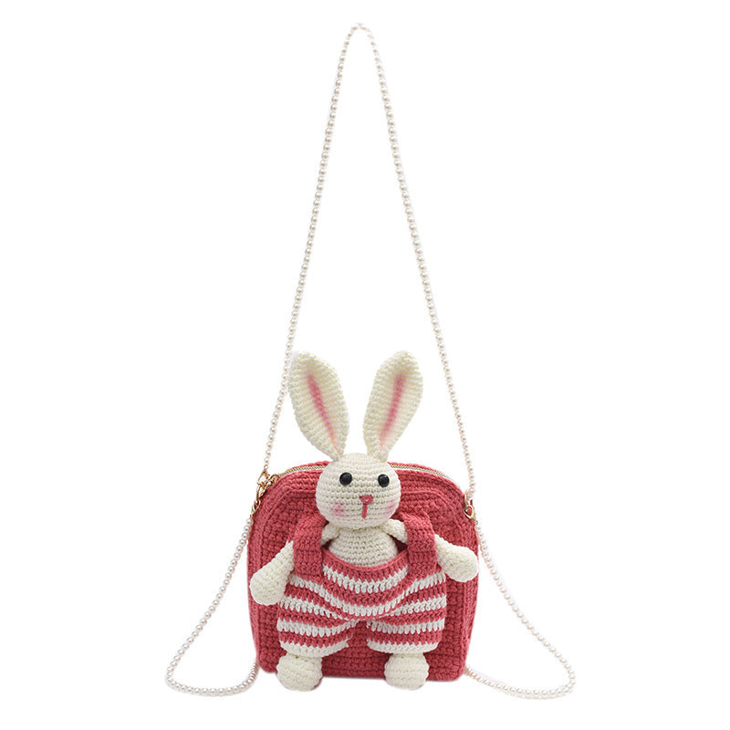 Rabbit Woolen Yarn Bag Hand-woven Bag DIY Crocheted