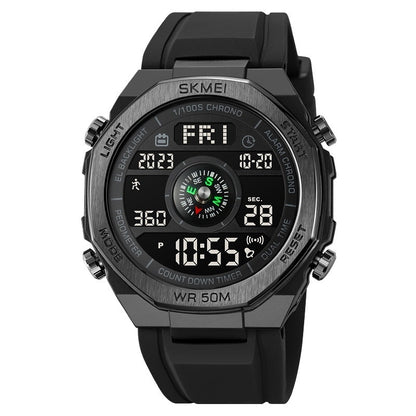 Elektronische Uhr Herren Kompass Student Outdoor Sports Trend Leuchtender Wecker