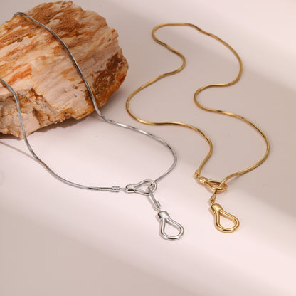 Cadena larga ajustable para suéter, de acero inoxidable, chapada en oro de 18 quilates, estilo europeo y americano.