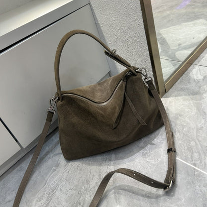 Bolso de un solo hombro de piel de vacuno mate