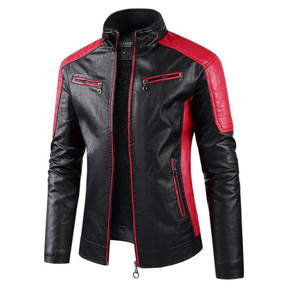 Europäische Größe Herbst Und Winter Freizeit Leder herren Mantel Fleece-gefüttert