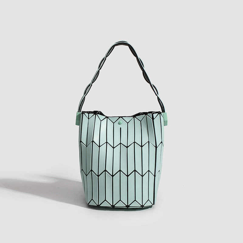 Geometric Rhombus Color Matching Shoulder Bag