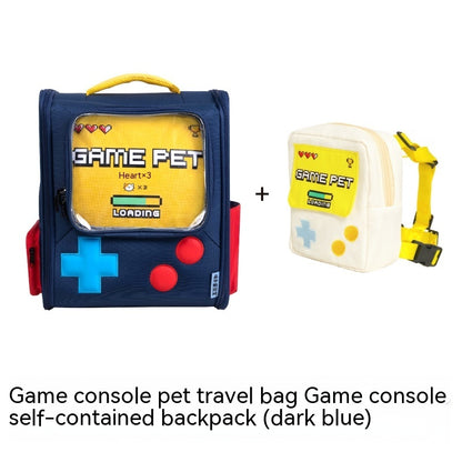 Mochila portátil para mascotas y gatos, estilo retro, plegable, de gran capacidad, para consola de juegos y viajes.