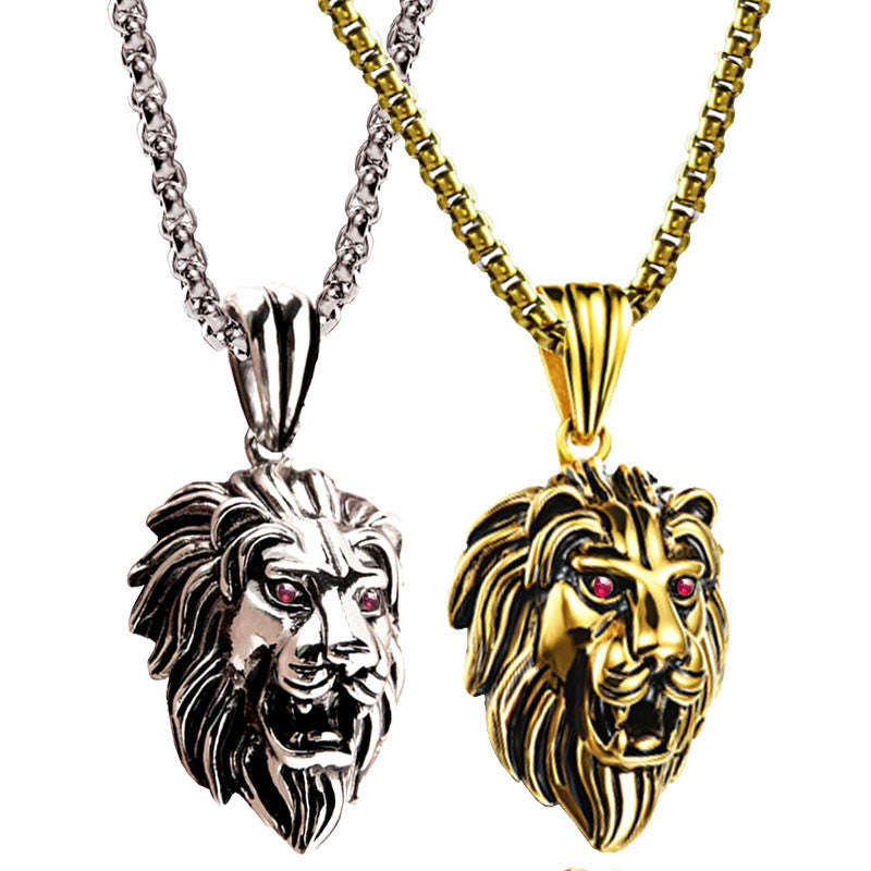 Retro Lion's Head Stainless Steel Domineering Necklace