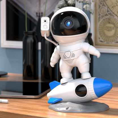 Lámpara de escritorio para proyector de cielo estrellado, astronauta, galaxia y cohete